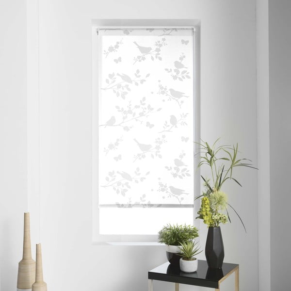 Бяла текстилна ролетна щора 120x180 cm Rossignol – douceur d'intérieur