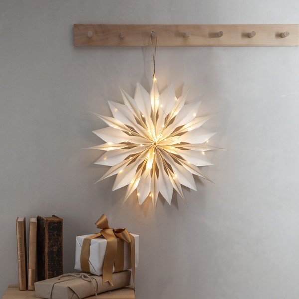 Бяла коледна светлинна украса ø 45 cm Flinga - Star Trading-image-1