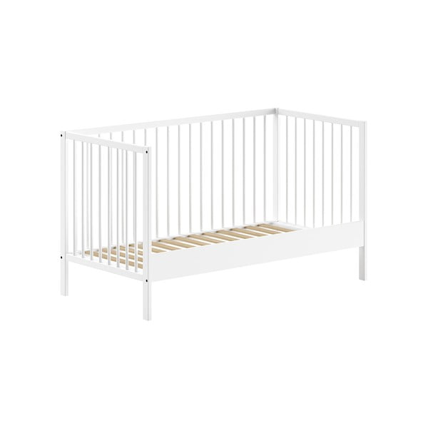 Бяло детско креватче 70x140 cm от масивен бор DINO – Vipack-image-2