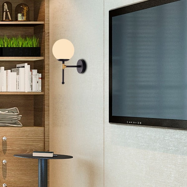 Черна стенна лампа, височина 35 cm Kruva - Squid Lighting-image-3