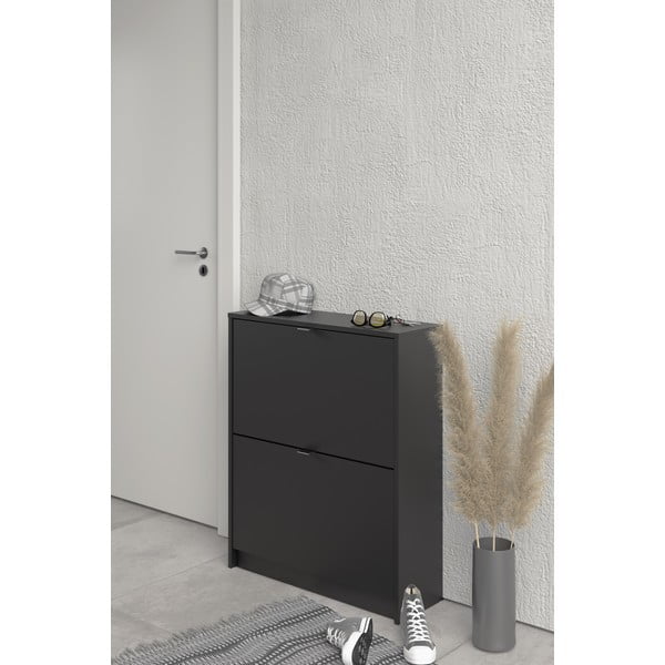 Черна накланяща се стойка за обувки Shoes – Tvilum-image-1