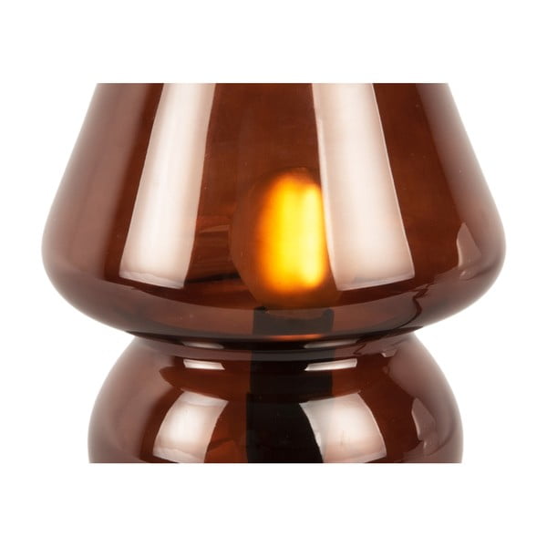 Тъмнокафява стъклена настолна лампа Стъкло, височина 18 cm - Leitmotiv-image-4