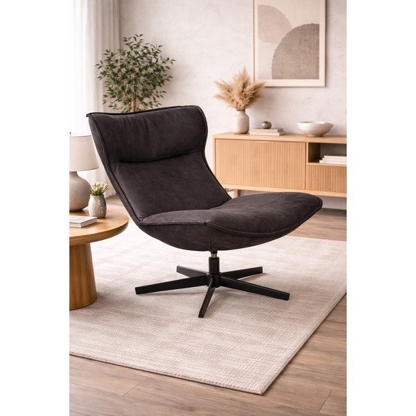 Тъмносиво въртящо се кресло John – White Label-image-1