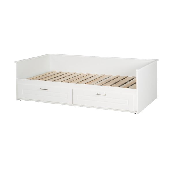 Бяло единично легло с място за съхранение с включена подматрачна рамка 90x200 cm Felicia – Roba