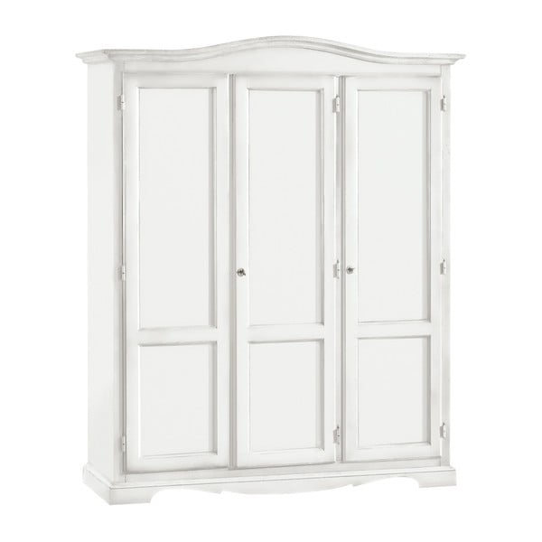 Bílá dřevěná třídveřová šatní skříň Castagnetti Mare