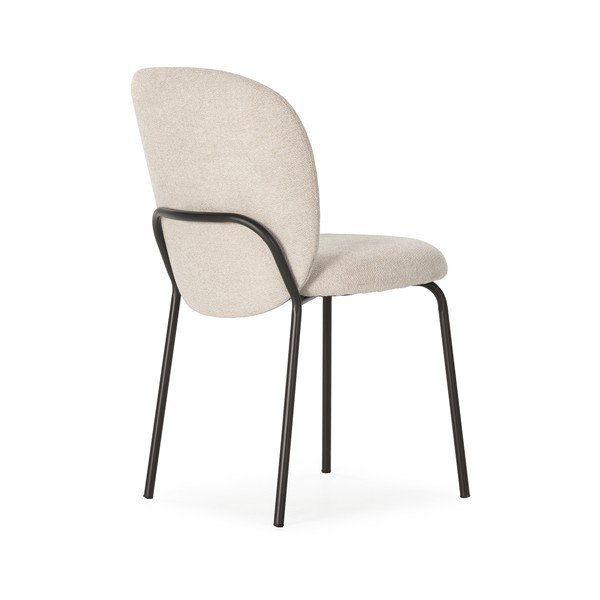 Трапезни столове в черен и кремав цвят в комплект от 4 бр. Daia – Marckeric-image-4