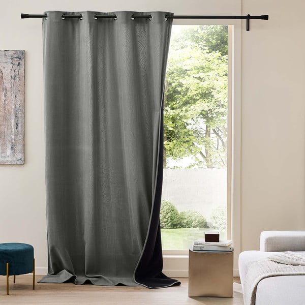 Антрацитно термо перде от рипсено кадифе 140x260 cm Madison – douceur d'intérieur-image-1