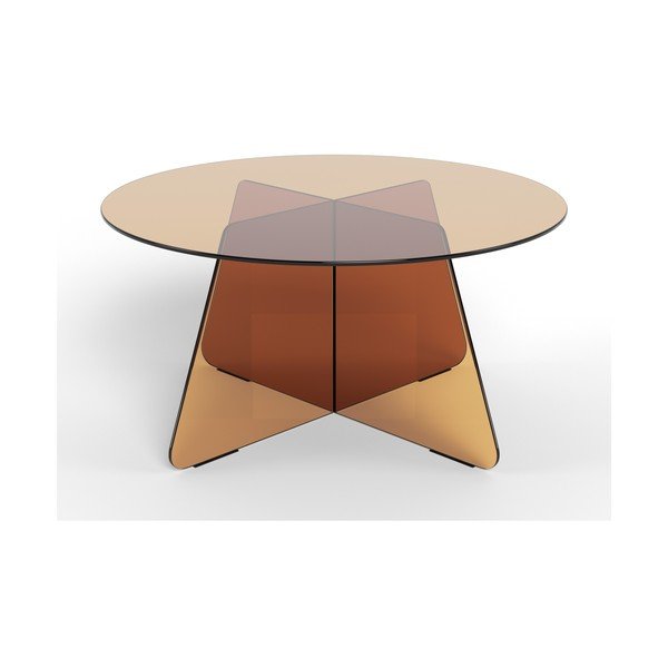 Кафява стъклена кръгла масичка за кафе ø 80 cm Samos – Actona-image-2