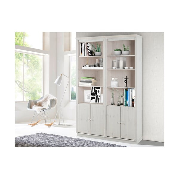 Бяла библиотека от масивен бор 148x223 cm Anita – Støraa-image-3