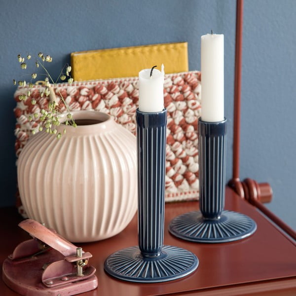Тъмносин керамичен свещник Hammershoi, височина 16 cm Hammershøi - Kähler Design-image-2