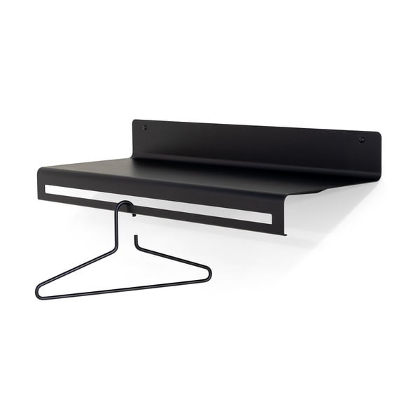 Черна метална стенна закачалка с рафт 78 cm Sway – Spinder Design-image-3