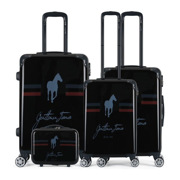 Sada 4 černých cestovních kufrů na kolečkách GENTLEMAN FARMER Integre & Vanity Malo
