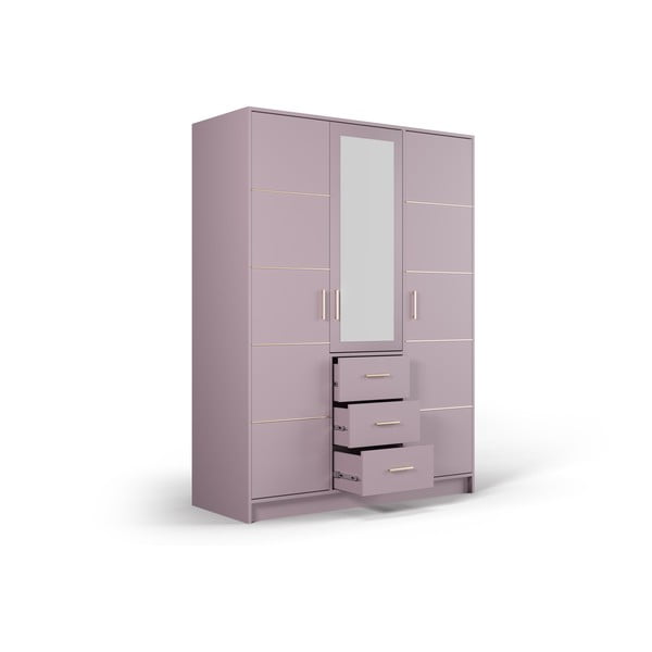 Розов гардероб с огледало 147x200 cm Burren - Cosmopolitan Design-image-3