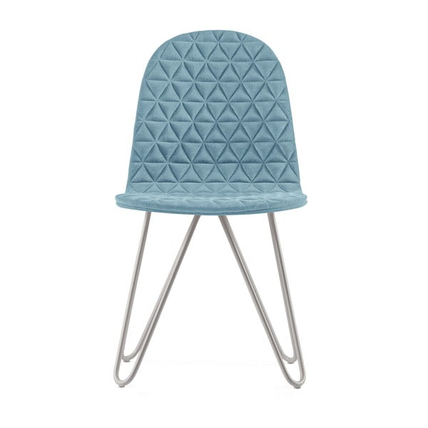Světle modrá židle s kovovými nohami Iker Mannequin X Triangle
