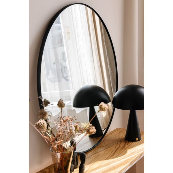 Черно стенно огледало , ø 80 cm Layla - Bonami Essentials-image-1