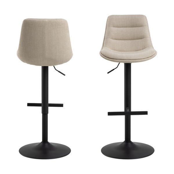 Черен/бежов бар стол с регулируема височина (височина на седалката 65 cm) Adisa – Actona-image-2