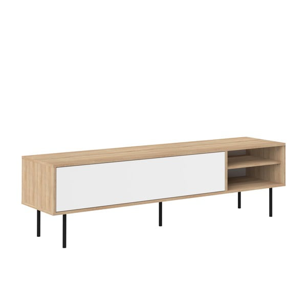 Масичка за телевизор с дъбов декор в бял и естествен цвят 165x40 cm Ampère - TemaHome-image-3