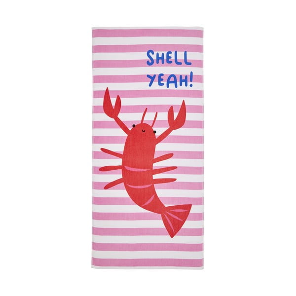 Розова плажна кърпа 160x76 cm Shell Yeah - Catherine Lansfield