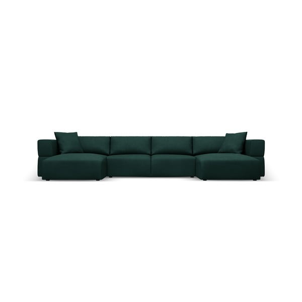 Зелен ъглов U-образен диван Esther – Milo Casa