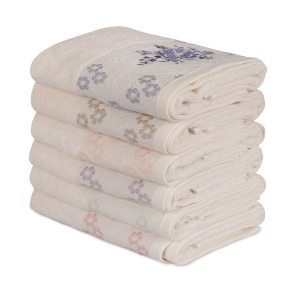 Комплект от 6 памучни кърпи Daireli Marisol, 50 x 90 cm - Foutastic
