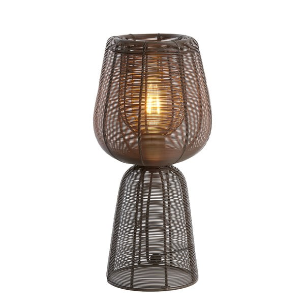 Тъмнокафява настолна лампа (височина 42 cm) Aboso – Light & Living