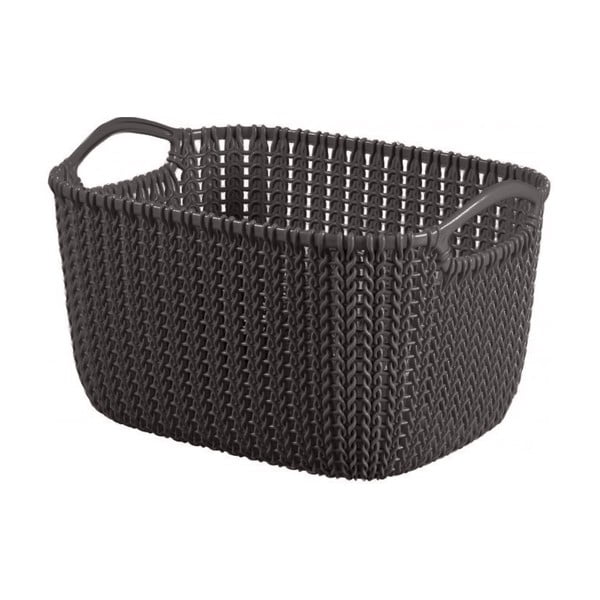 Тъмно сива кошница за съхранение малка Knit - Curver