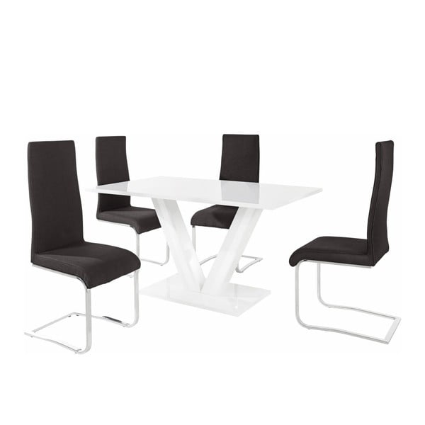 Sada stolu a 4 černých židlí Støraa Aaron