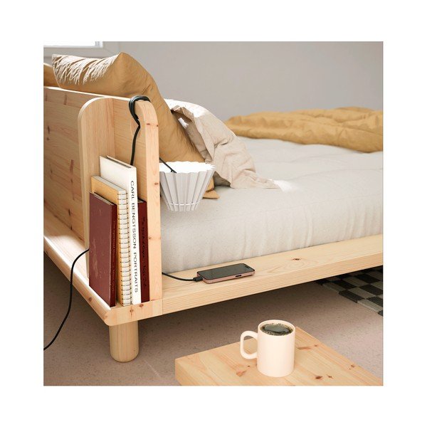 Двойно легло от борова дървесина с решетка 140x200 cm Peek - Karup Design-image-4