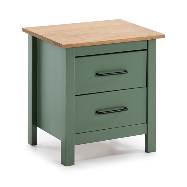 Зелено дървено нощно шкафче Miranda - Marckeric-image-2