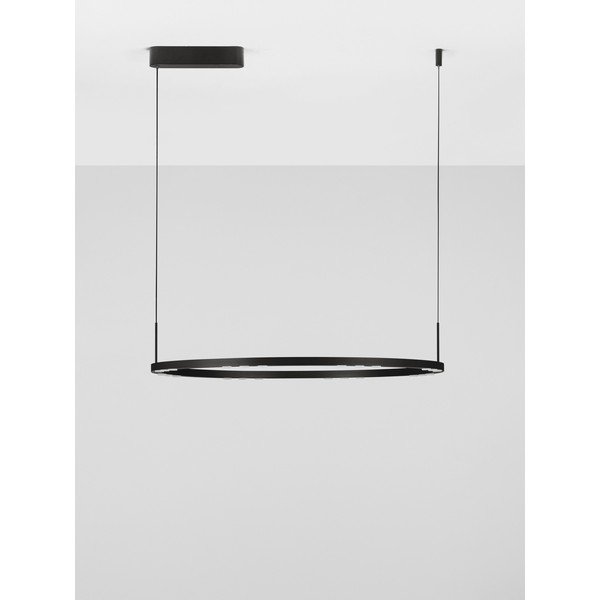 Матово черно алуминиево LED затъмняващо се висящо осветително тяло ø 80 cm Lunette – Nova Luce-image-3