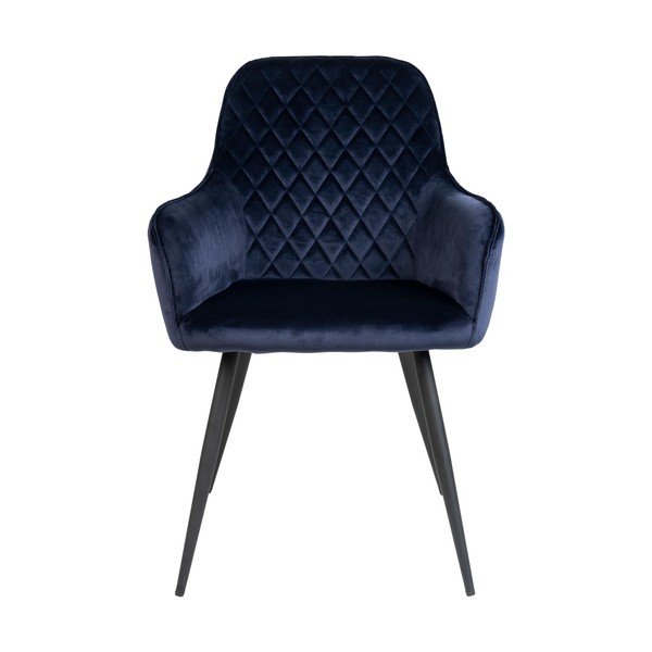 Тъмносини тапицирани трапезни столове в комплект с подлакътници 2 бр. Harbo – House Nordic-image-2