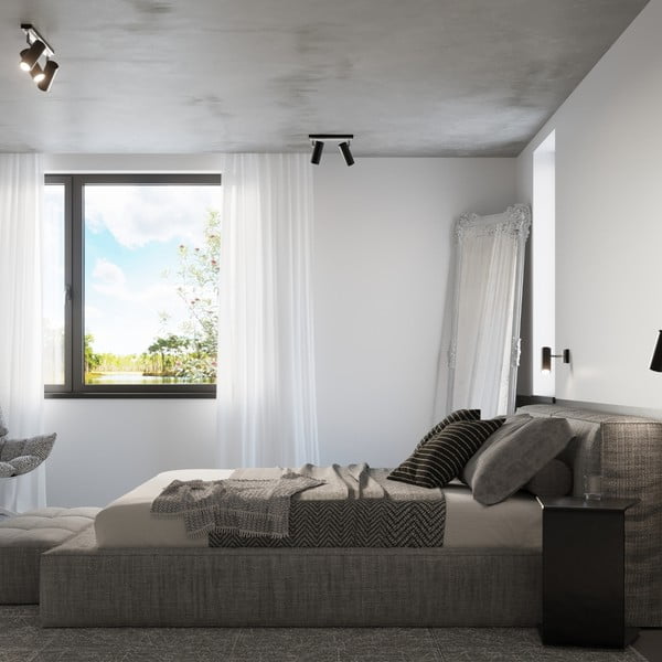 Черно осветително тяло за таван 6x30 cm Mira – Sollux-image-4