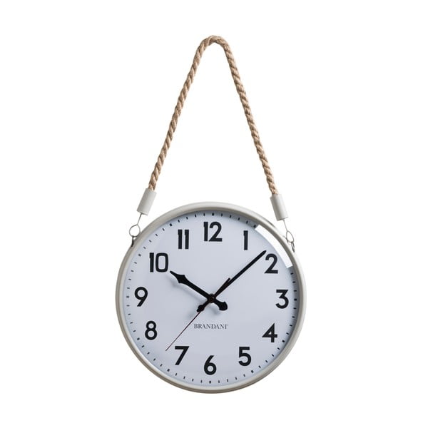 Бял метален стенен часовник Corda - Brandani