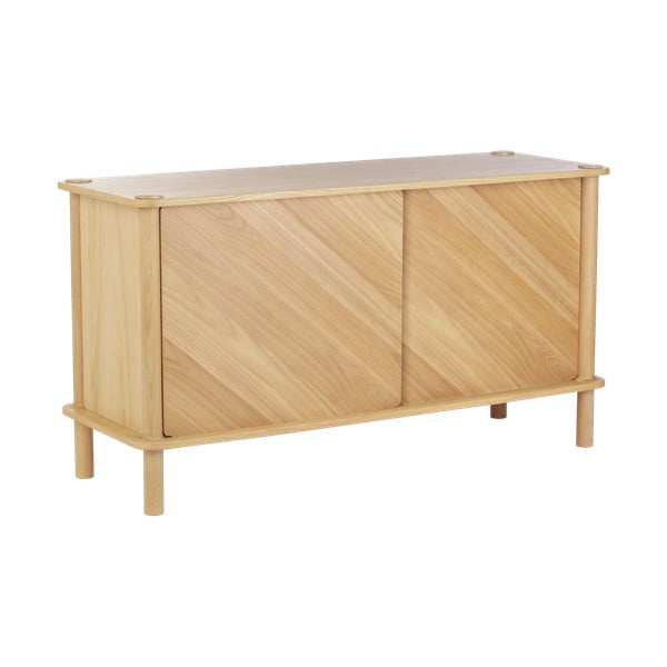 Скрин от масивен дъб с плъзгащи се врати в естествен цвят 135x73,5x48 cm Italic – UMAGE-image-2