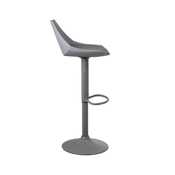 Сиви бар столове в комплект от 2 бр. с регулируема височина от имитация на кожа (височина на седалката 56,5 cm) – Casa Selección-image-1