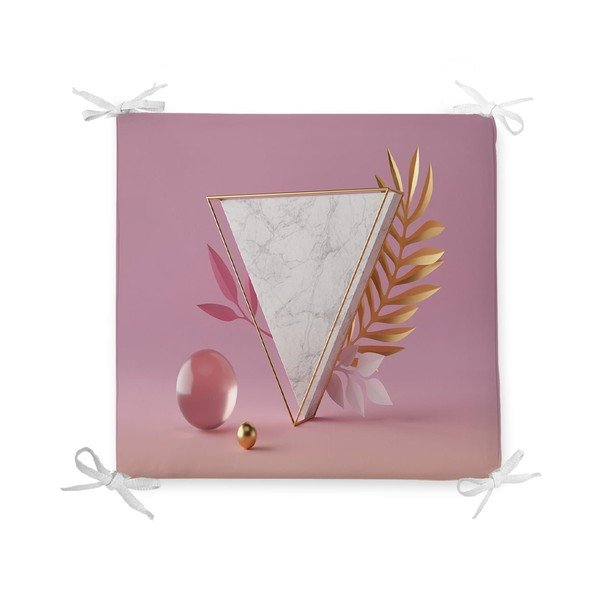 Възглавница за сядане от памучна смес Marble Triangle, 42 x 42 cm - Minimalist Cushion Covers
