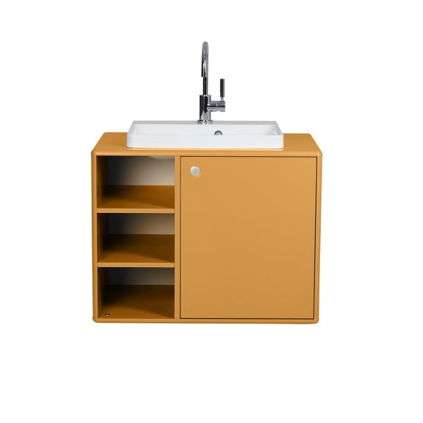 Висящ шкаф с умивалник без смесител в цвят горчица 80x62 cm Color Bath - Tom Tailor