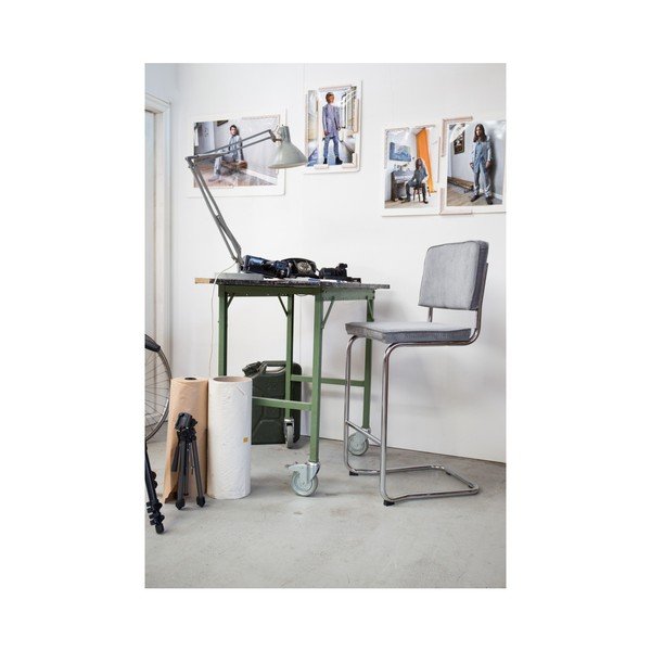 Тъмносив бар стол 113 см Ridge Rib - Zuiver-image-3