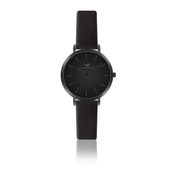 Дамски часовник с черна кожена каишка Restless - Victoria Walls