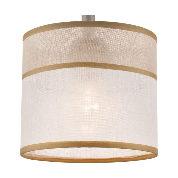 Светлокафява лампа за таван с текстилен абажур ø 16 cm Andrea - LAMKUR-image-4