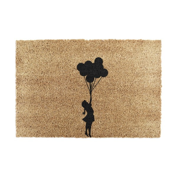 Изтривалка от кокосови влакна 40x60 cm Flying Balloon Girl – Artsy Doormats