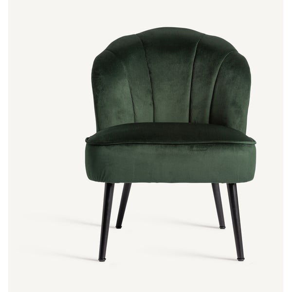 Тъмнозелено кадифено кресло Julia - Burkina
