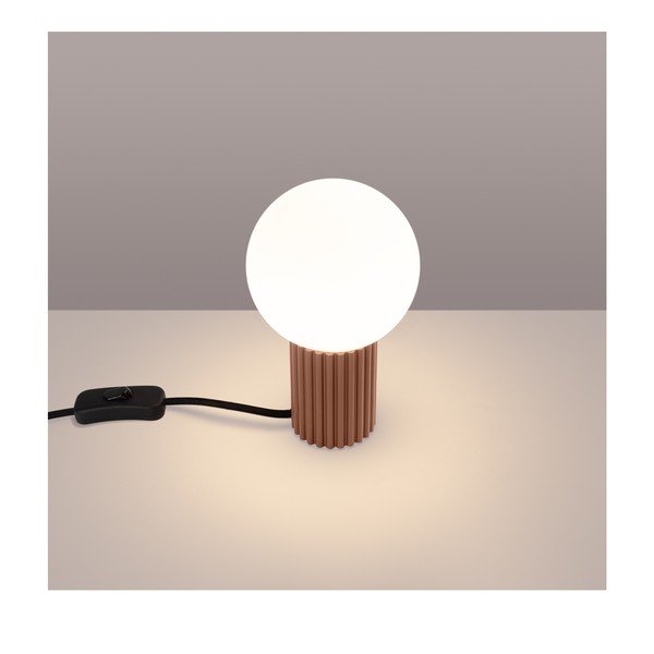 Светлокафява настолна лампа със стъклен абажур (височина 19 cm) Orbital – Sollux-image-1