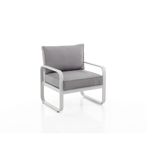 Светлосив метален градински стол Ischia - Tomasucci