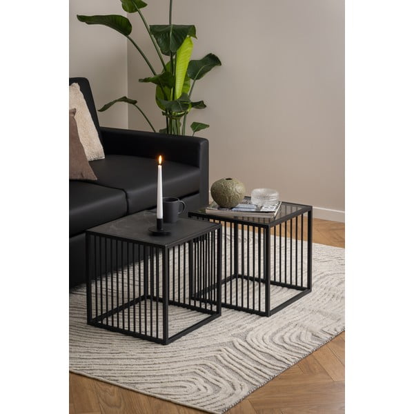 Странична масичка от камък 40x40 cm Strington – Actona-image-1