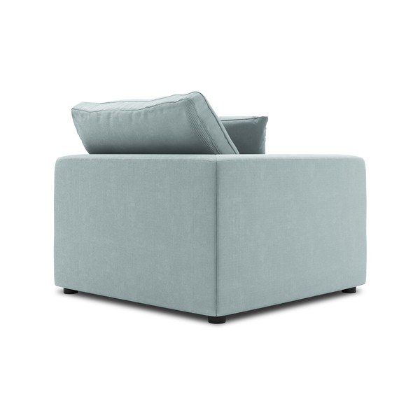 Светлосиня ъглова част от модулен диван от велур Galaxy, ляв ъгъл - Windsor & Co Sofas-image-3