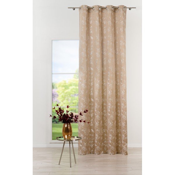 Бежова завеса 135x260 cm Lillies - Mendola Fabrics-image-2