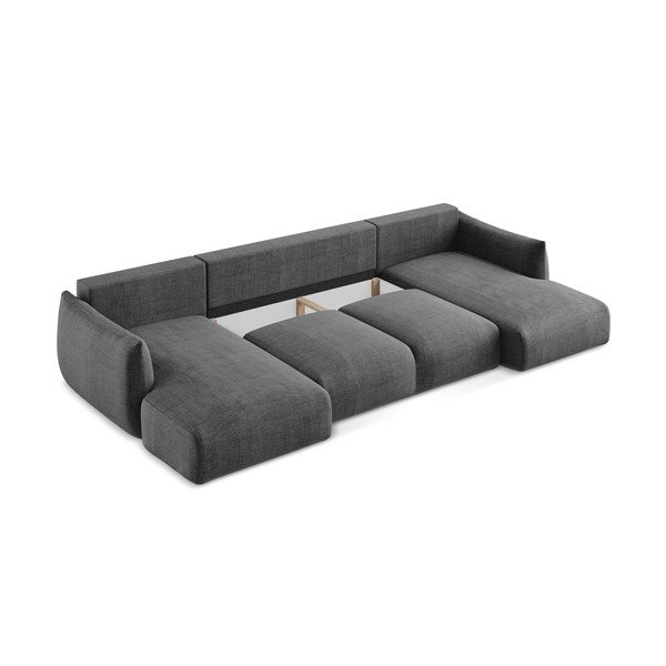 Тъмносив сгъваем ъглов диван (U форма) Leila – Makamii-image-4