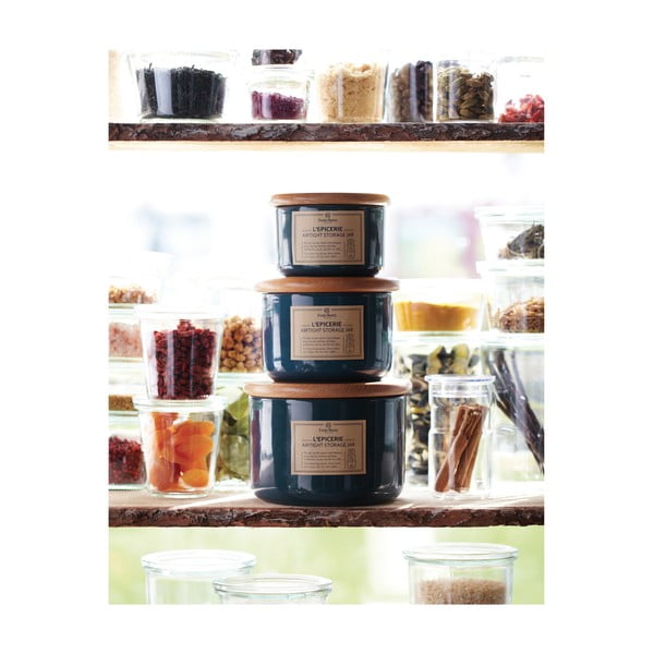 Маково син буркан с дървен капак , 0,5 л - Emile Henry-image-1