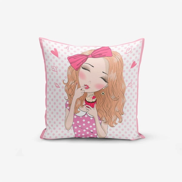 Калъфка за възглавница Момиче с кекс, 45 x 45 cm - Minimalist Cushion Covers